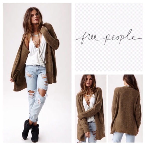 Free People Sweaters - Free People Cloudy Day Oversized Longline Alpaca Mohair Blend Cardigan
